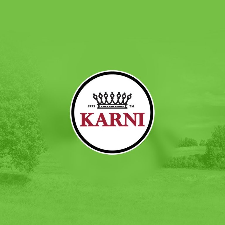 Karni logo rohelisel taustal